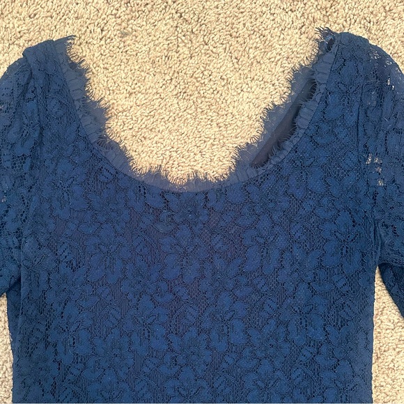 Diane Von Furstenberg Zarita navy lace dress - Picture 2 of 5